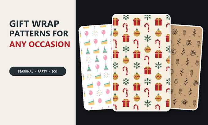 design a seamless gift wrap pattern for wrapping paper and packaging