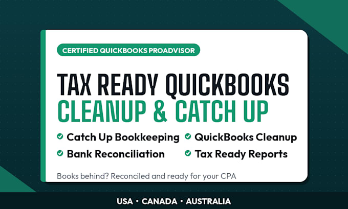 do tax ready quickbooks cleanup and catch up bookkeeping