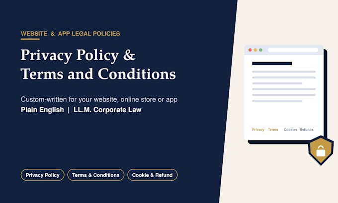 write your privacy policy and terms and conditions