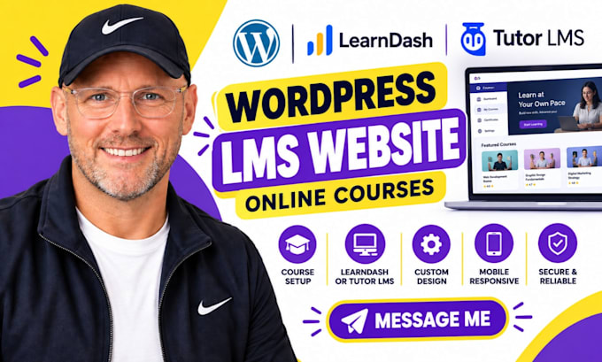 build wordpress lms website for online courses with learndash or tutor lms