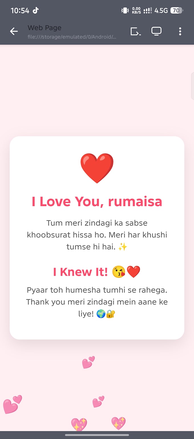 build a customized love proposal or birthday website