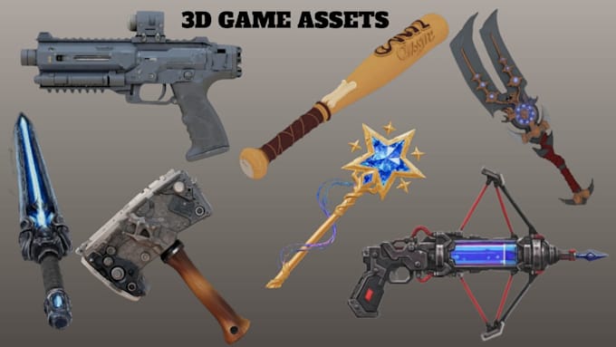 create custom 3d game assets and vrchat props, vrc assets ready for your project