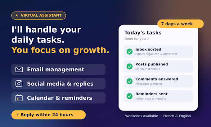 be your virtual assistant for email and social media