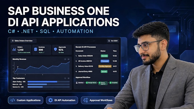 build single license desktop and web sap business one app with di API