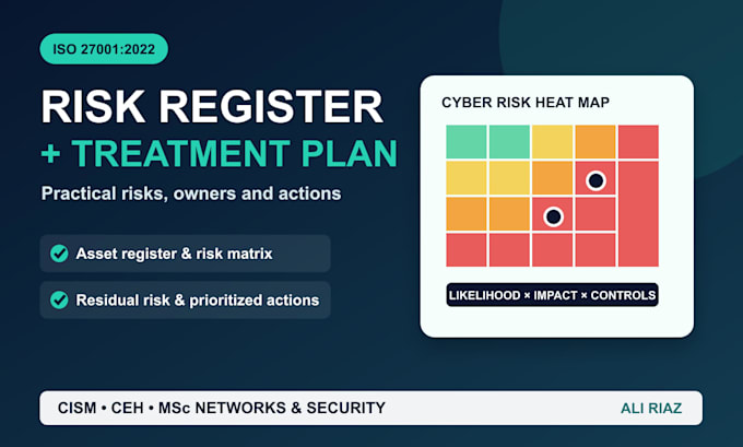 create your iso 27001 risk register and treatment plan
