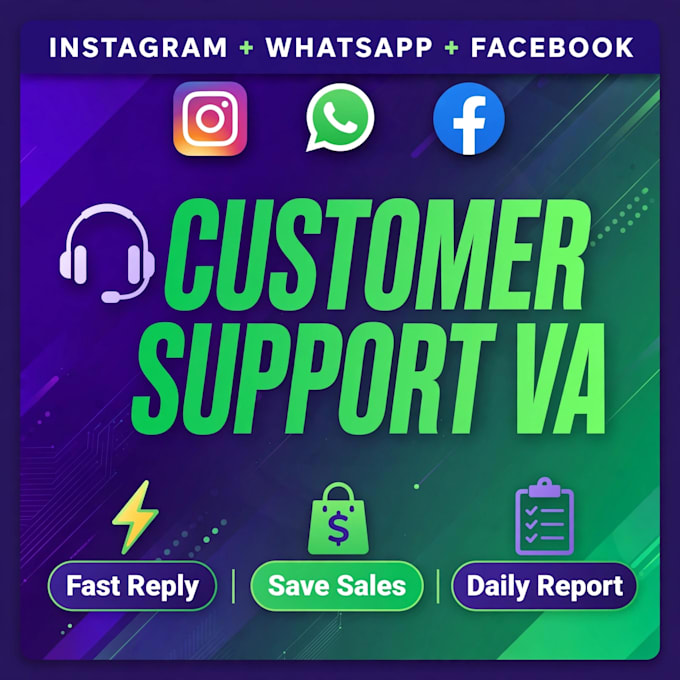 be your instagram whatsapp facebook customer support VA