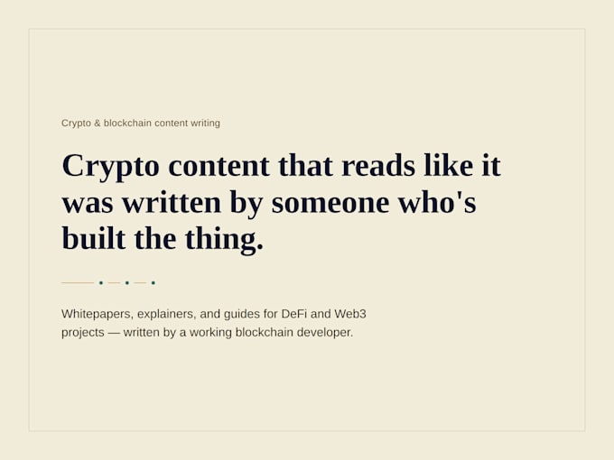 write professional crypto and blockchain content