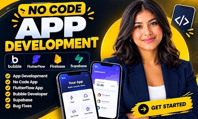 do bubble flutterflow no code app development firebase supabase bug fixes