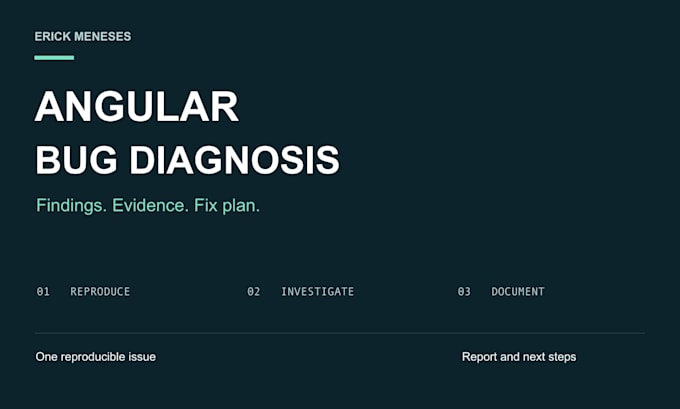 diagnose an angular bug and provide a clear fix plan