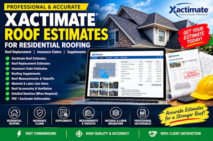 create xactimate roof replacement estimates for residential roofing