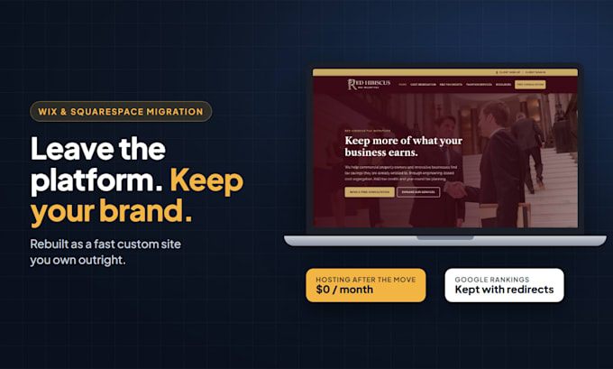 migrate your wix or squarespace site to a fast custom website