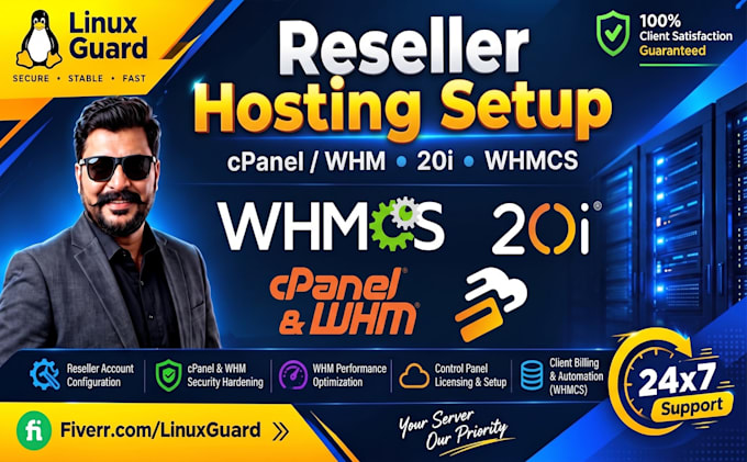 setup cpanel whm or 20i reseller hosting with whmcs or hostshop