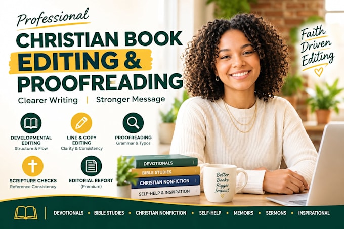 professionally edit and proofread your christian book or manuscript