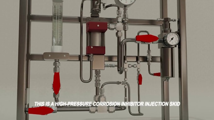 create 3d chemical injection skid and dosing system animation