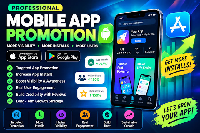 do mobile app promotion, android ios app review, app install