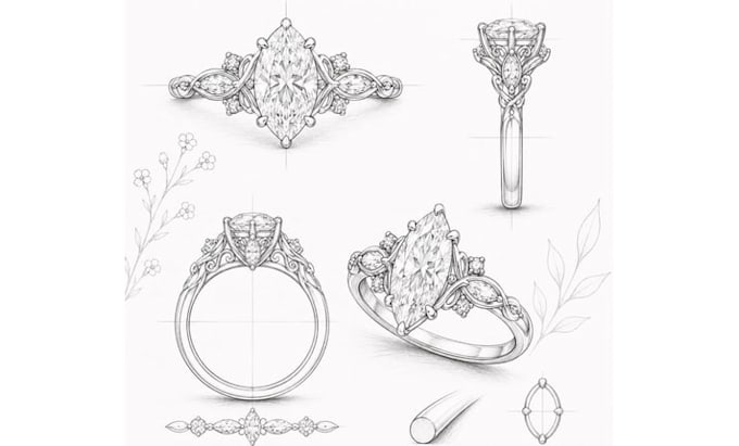create custom jewelry cad design and 3d modeling