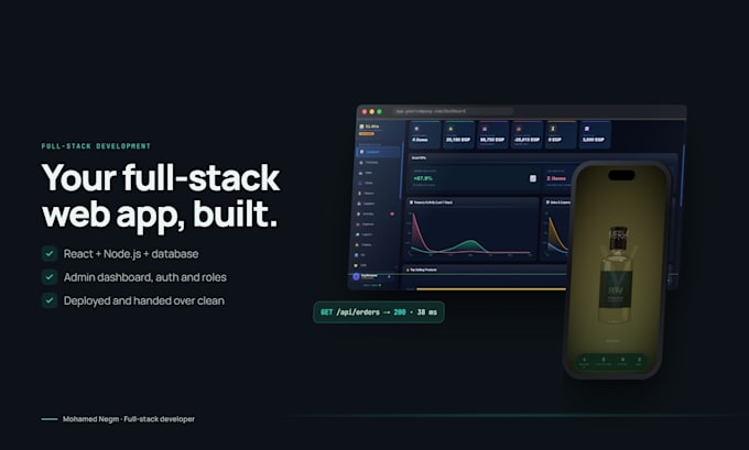 build a full stack react and nodejs web app with admin dashboard