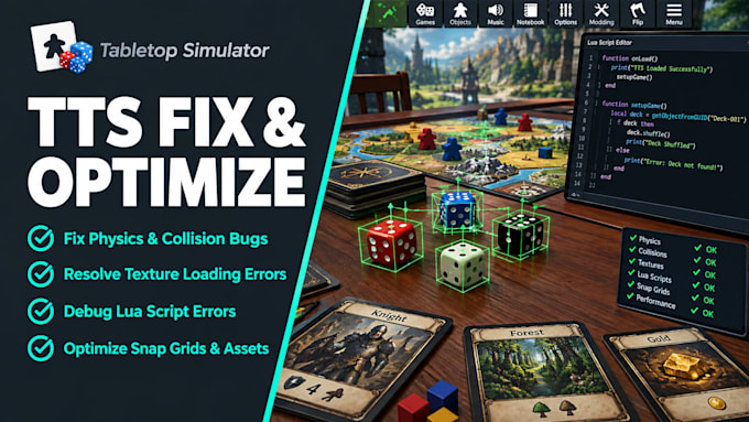 fix and optimize your tabletop simulator mod physics and textures