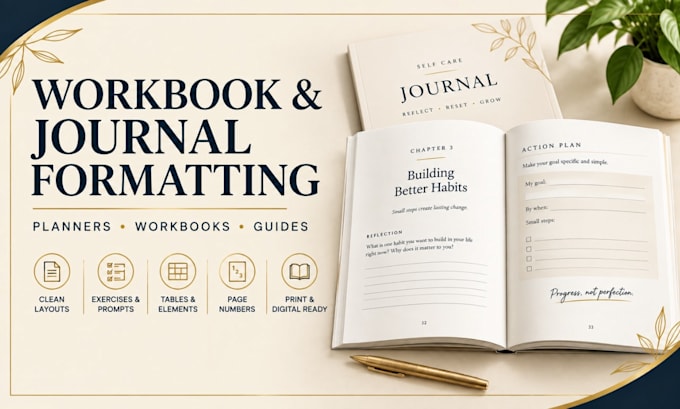 l format your workbook, journal, planner, or guided book