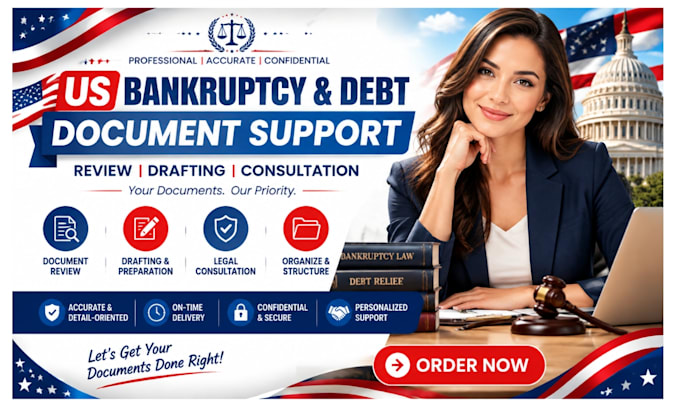 review and prepare US bankruptcy and debt related documents drafting