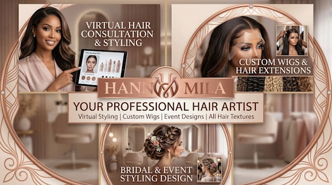 do custom wig making, hair extension installation, and styling