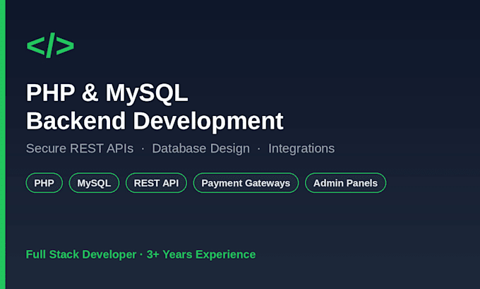 develop a robust PHP and mysql backend for your web app