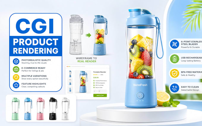 do cgi product rendering for ecommerce, amazon and kickstarter