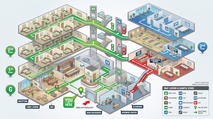 create custom wayfinding maps or hotels hospitals, campuses and venues