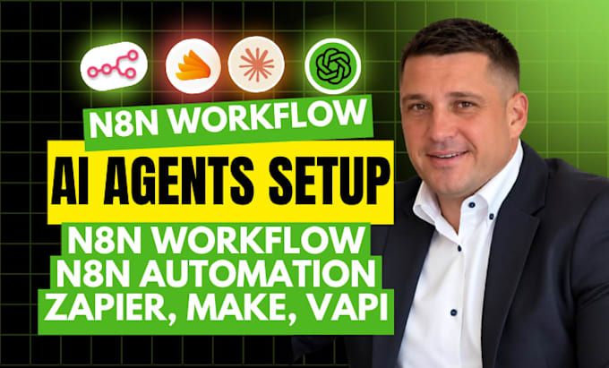 setup ai agents n8n, zapier, make, vapi ai chatbots and n8n workflow automation