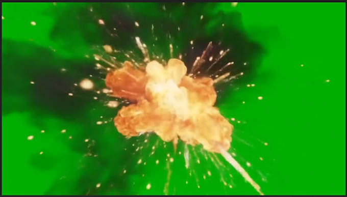 create realistic smoke fire explosion vfx on green screen