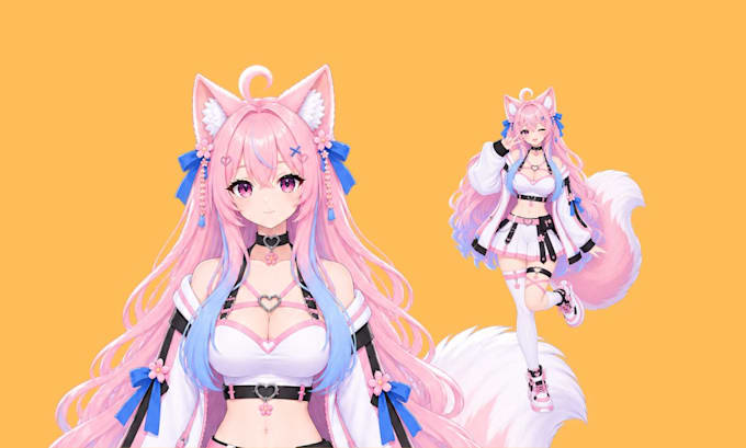 design 3d vtuber vroid avatar rigging anime vrchat character design