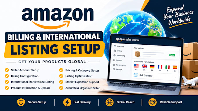 setup amazon bil listing international
