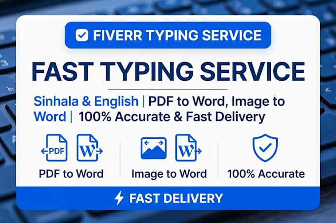 do fast english and sinhala typing, data entry work