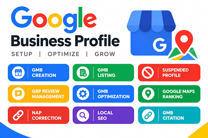 create verified google my business listing, gmb monthly post, gbp profile setup