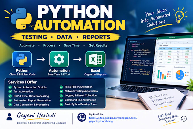 develop python automation scripts for testing and data processing