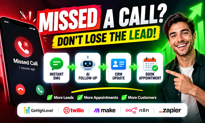 build missed call text back and lead follow up automation