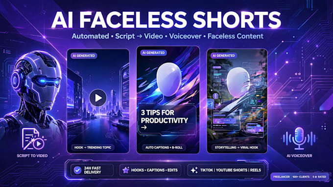 create faceless youtube shorts with ai video script and voiceover