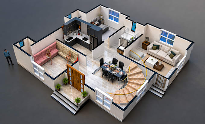 2d floor plan to 3d floor plan