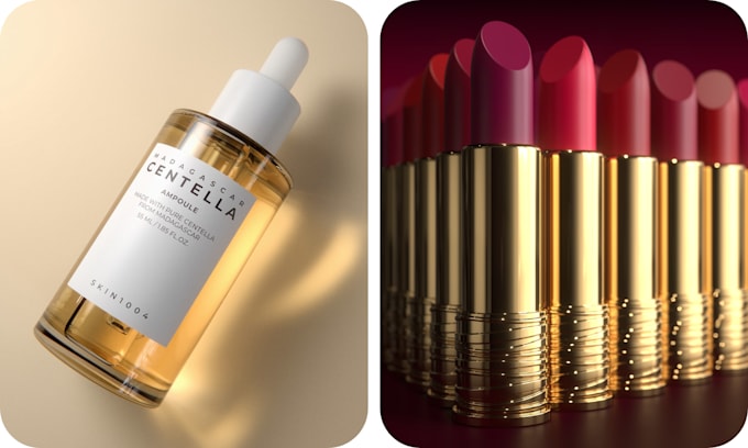 create elegant 3d visuals for beauty and cosmetic products