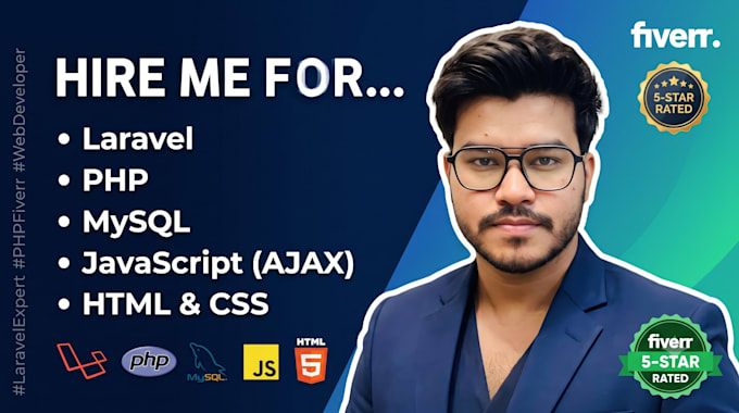 develop PHP and laravel website, cms, dashboard analytics