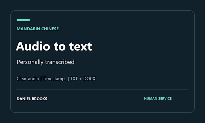 manually transcribe clear mandarin chinese audio or video