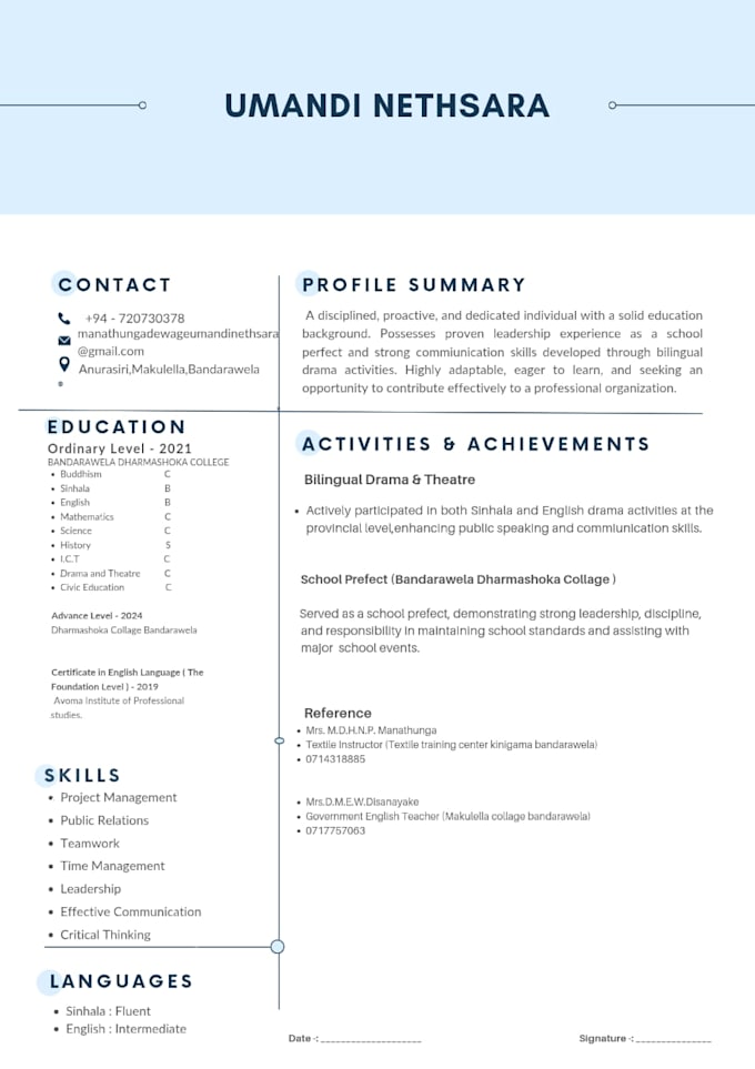 write and design a professional CV and resume