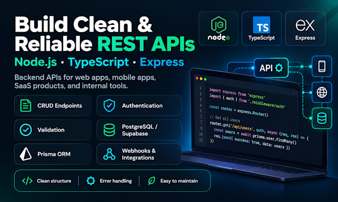 build rest apis using nodejs, typescript and express