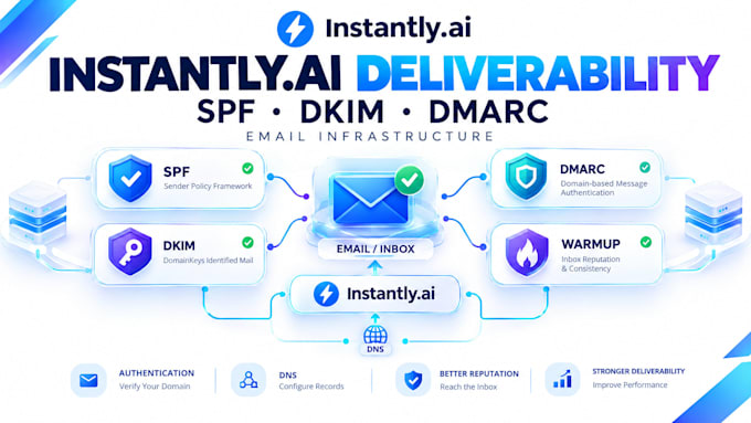 instantly ai deliverability instantly ai mail warmup spf dkim dmarc dns setup QA
