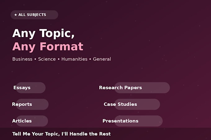 write high quality academic and general content