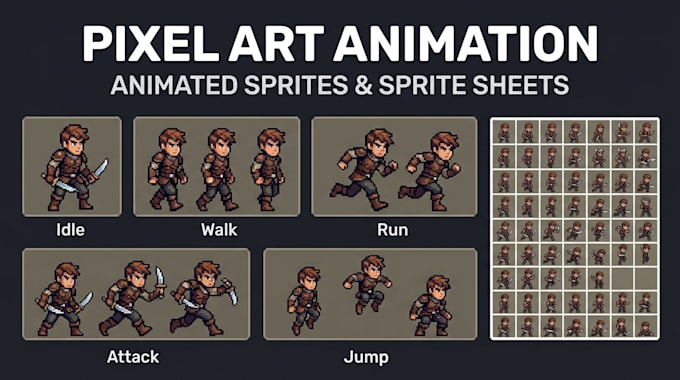 create pixel art animation and animated sprites for your game