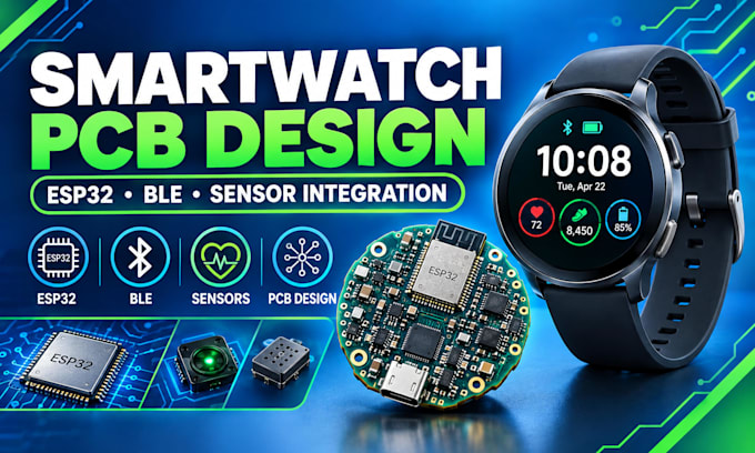 design a pcb with esp32 ble sensor for custom wearable device