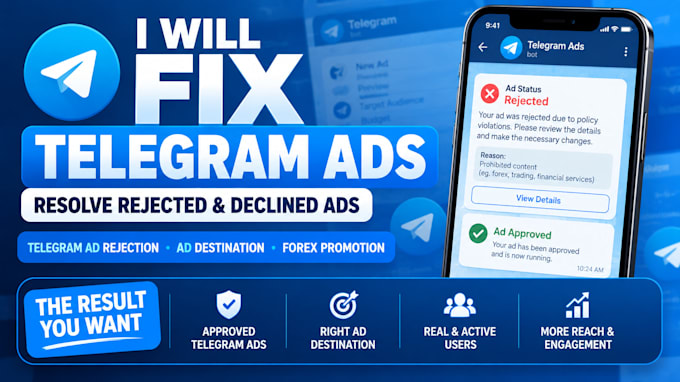 fix telegram ad, resolve telegram ad, fix decline ad gain 900k real, active user
