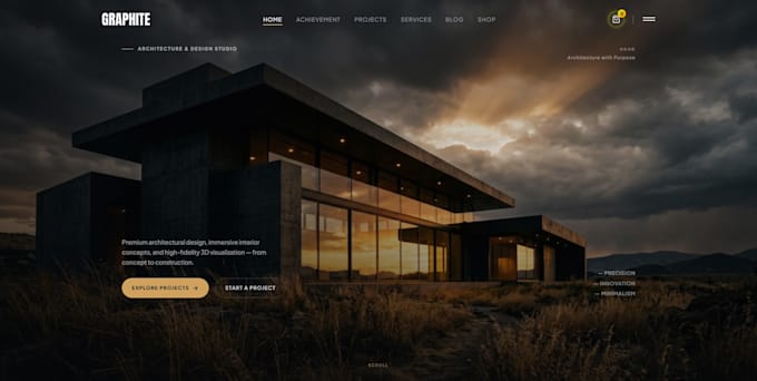 design and develop a modern architecture portfolio website