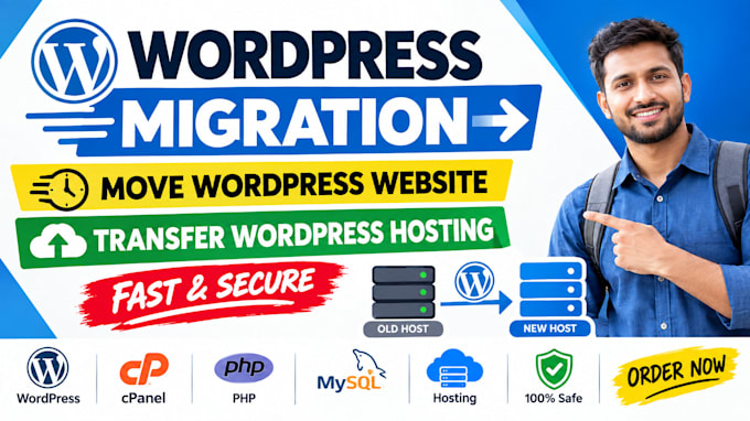 do wordpress migration, move wordpress website, transfer wordpress hosting fast